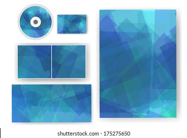 Stationery set for your design, colorful digital Illustration.