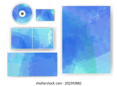 Stationery set for your design, colorful digital Illustration.