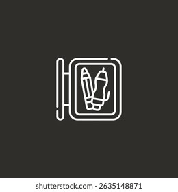 Stationery shop icon logo flat vector design