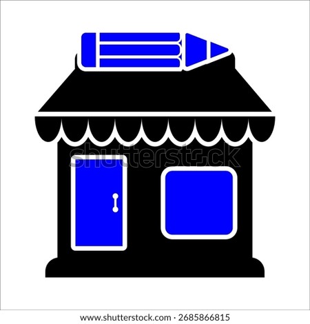 Stationery Shop Icon, Vector Graphics
