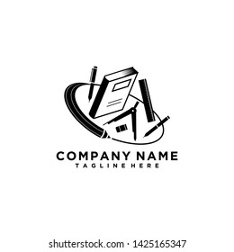Stationery Shop logo vector icon ilustration