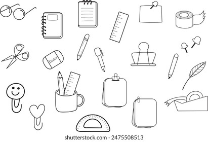 stationery study work line doodle fun