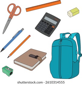stationery for studying and school supplies