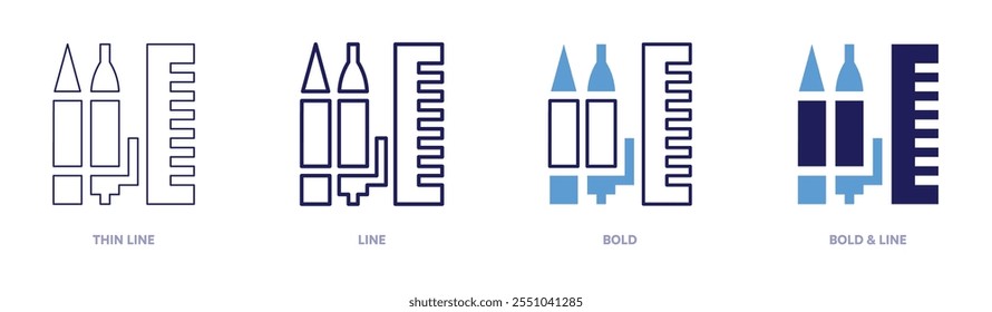 Stationery subscription icon in 4 different styles. Thin Line, Line, Bold, and Bold Line. Duotone style. Editable stroke.