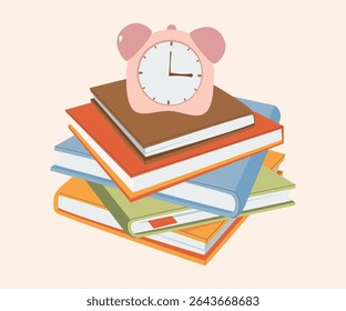 Stationery supplies Back To school Concept accessories items. Sketchbook, note book, diary, stationary tools composition. Flat vector illustration.