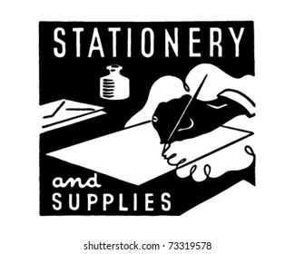 Stationery And Supplies - Retro Ad Art Banner