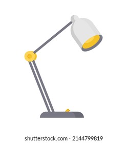 Stationery table lamp for desk lighting work or studying isometric icon vector illustration. Office electrical metallic glow for reading writing comfy workspace organization. Bright decor design