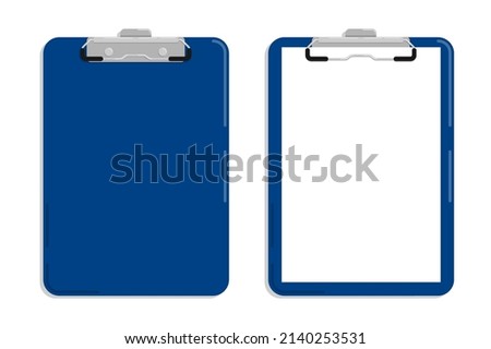 Stationery Tablet with clip for sheet of paper. Tablet for keeping list, list of important things to do. Cartoon vector isolated on white background