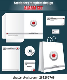 Stationery template design ALARM set, vector branding