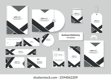 Stationery template design,  Brand Identity concept of stationery Mock-Up set with abstract graphics