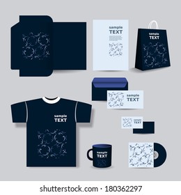 Stationery Template Design - Business Set with Abstract Figures Pattern