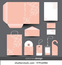 Stationery template design with card, cd and envelope in vector format