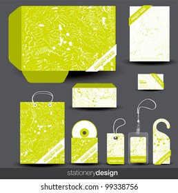 Stationery template design with card, cd and envelope in vector format