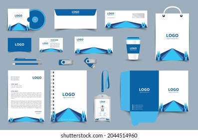 Stationery template design. Corporate identity package. Vector company style for brand book and guideline. fully editable