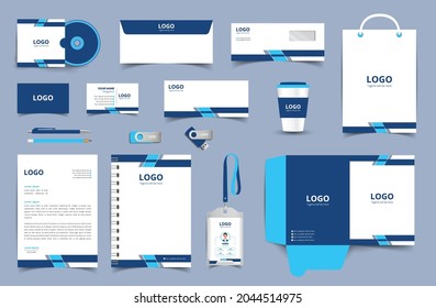 Stationery template design. Corporate identity package. Vector company style for brand book and guideline. fully editable