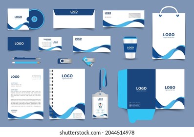 Stationery template design. Corporate identity package. Vector company style for brand book and guideline. fully editable