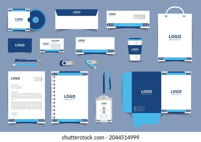 Stationery template design. Corporate identity package. Vector company style for brand book and guideline. fully editable