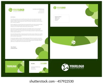stationery template design Green Circle Combination