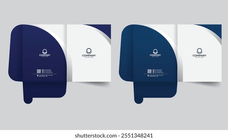 Stationery template design, Modern Presentation Folder Design. Company report cover or file folder design

