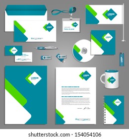 Stationery template design with square elements. Documentation for business.