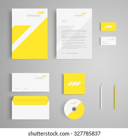 Stationery template with logo. Corporate, identity, company, branding, cd, business card, envelope, leaflet, letterhead, folder. Clean and modern style