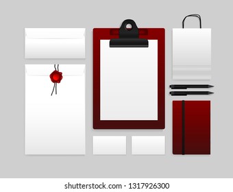 Stationery template mockup. Documentation for business. Vector illustration