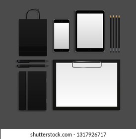 Stationery template mockup. Documentation for business. Vector illustration