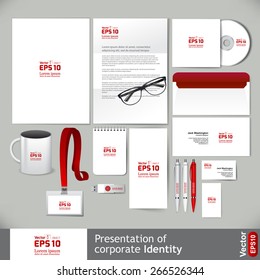 Stationery template mockup. Documentation for business.