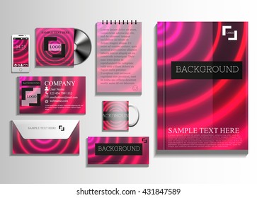 Stationery template mockup. Documentation for business. pink circles