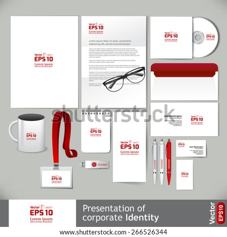 Stationery template mockup. Documentation for business.