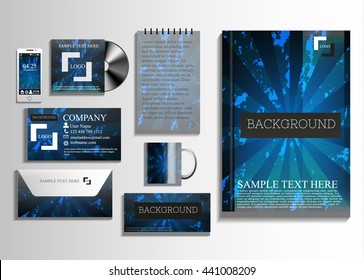 Stationery template mockup. Documentation for business,annual report.
