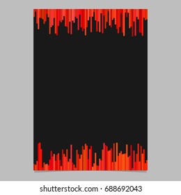 Stationery template from vertical stripes in red tones - vector document graphic with black background