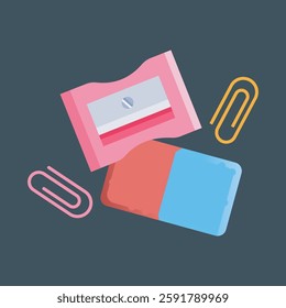 stationery tool with flat vector design