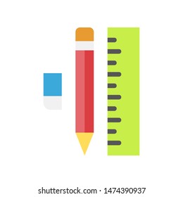 Stationery vector, Back to school flat design icon