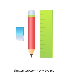 Stationery vector, Back to school gradient design icon
