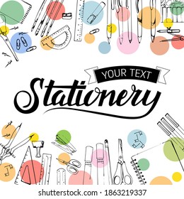 Stationery vector background. Template for labels, banners, flyers, booklets.