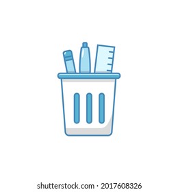 Stationery vector with blue color isolated on white background suitable for icon or illustration