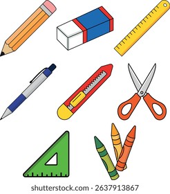 Stationery Vector is a clean and minimalist design theme featuring neatly arranged office supplies, soft colors, and precise vector illustrations. It conveys professionalism, organization, and cre