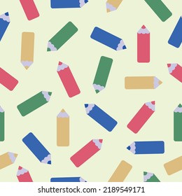 stationery vector colorful pencils seamless pattern.