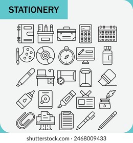 STATIONERY VECTOR design icon set for education and your business