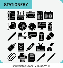 STATIONERY VECTOR design icon set for education and your business