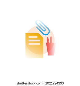 Stationery. Vector icon in gradient style