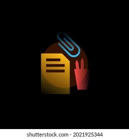 Stationery. Vector icon in gradient style