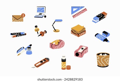 Stationery Vector Illustration in Flat Style