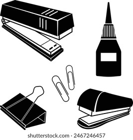 Stationery vector illustration office supply back to school icon symbol set