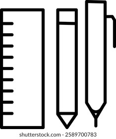 Stationery Vector Line Icon Design
