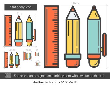Papier, Vektorsymbol einzeln auf weißem Hintergrund. Stationery Line Symbol für Infografik, Website oder App. Skalierbares Symbol, das auf einem Gittersystem entworfen wurde.