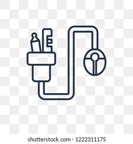 Stationery vector outline icon isolated on transparent background, high quality linear Stationery transparency concept can be used web and mobile