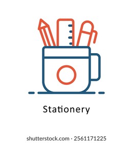 Stationery Vector Two Color Icon. Eps file 10