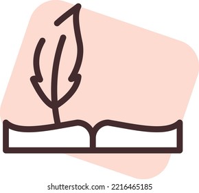 Stationery writting, illustration, vector on a white background.